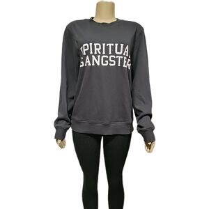 Spiritual Gangsters Dark Gray Size L Crew Neck Pullover Sweatshirt #R3